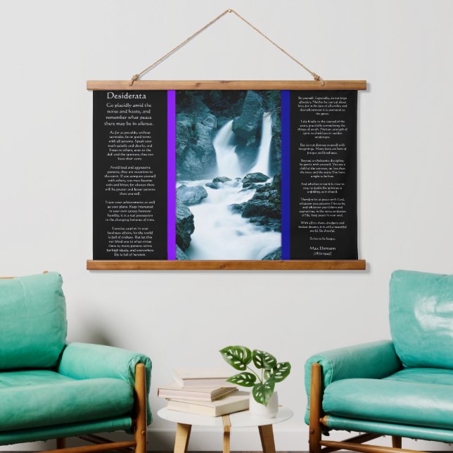 DESIDERATA Felsenwasser Wandteppich Mit Holzrahmen (Wohnzimmer)