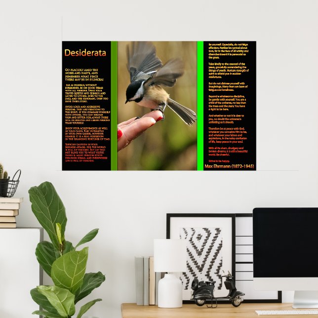 DESIDERATA Flying Sparrow Posters Poster (Heimbüro)