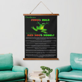 Desiderata Frog mit Hände und Füßen springen Wandteppich Mit Holzrahmen