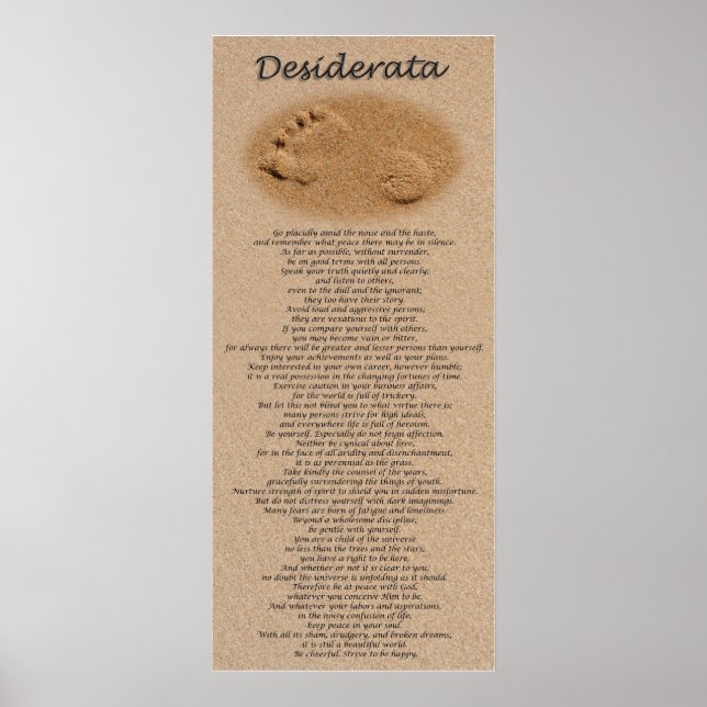 Desiderata - Fußabdruck auf Sand Poster (Vorne)