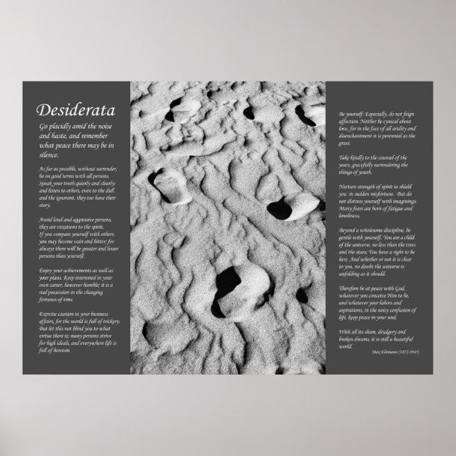 Desiderata - Fußabdrücke im Sand Poster (Vorne)