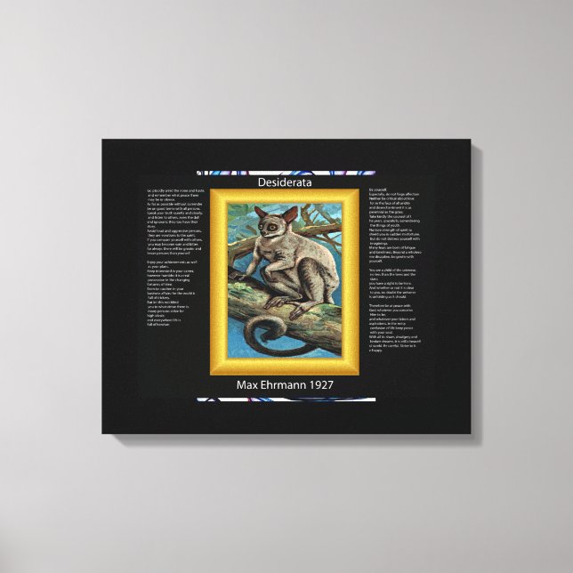 DESIDERATA Galago Canvas Print Leinwanddruck (Vorderseite)
