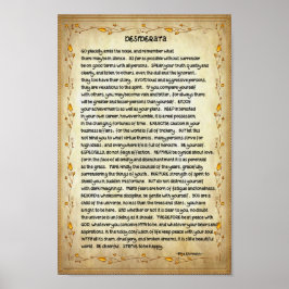 Desiderata Gedicht auf Braun und Gold Poster