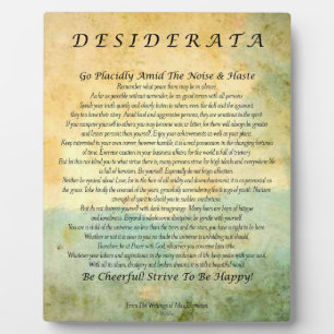 Desiderata Gedicht auf dem Wasserfarbenwald Fotoplatte