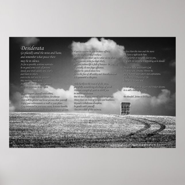 Desiderata Gedicht auf Hystack und Tracks Poster (Vorne)