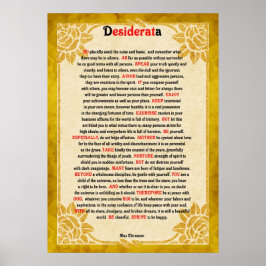 Desiderata Gedicht auf Vintagem Papierplakat Poster