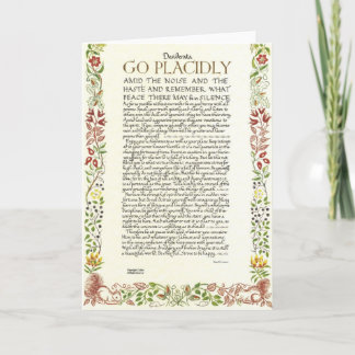 DESIDERATA Gedicht CARD Max Ehrmann-Wildblumen Karte