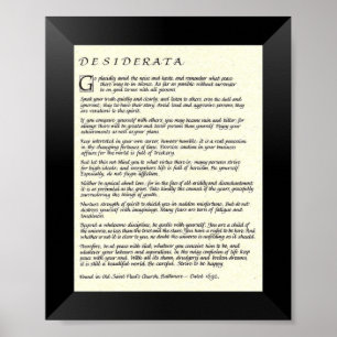 DESIDERATA Gedicht durch maximales Ehrmann Poster