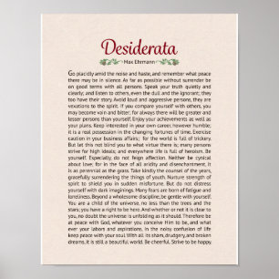 Desiderata-Gedicht-Plakat-Druck Poster