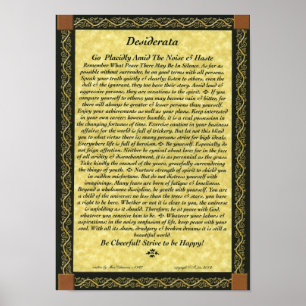 DESIDERATA Gedicht-Plakat Poster
