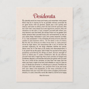 Desiderata Gedicht Postcard Postkarte