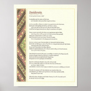 Desiderata-Gedicht Poster