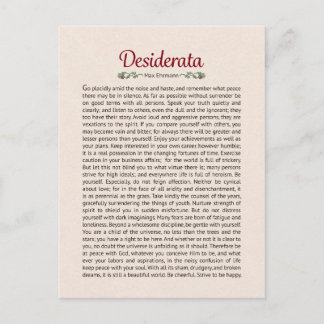 Desiderata-Gedicht-Postkarte Mini-Kunst Postkarte