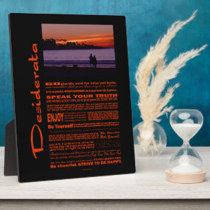 Desiderata Gedicht Romantisches Paar bei Sonnenunt Fotoplatte