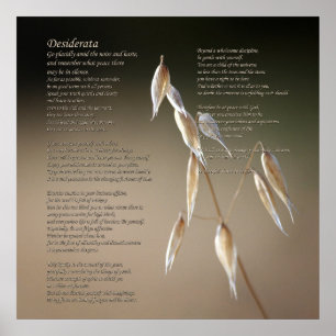 Desiderata Gedicht über die Früchte des wilden Haf Poster