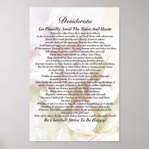 Desiderata Gedicht über die Wasserfarbe der Tulips Poster