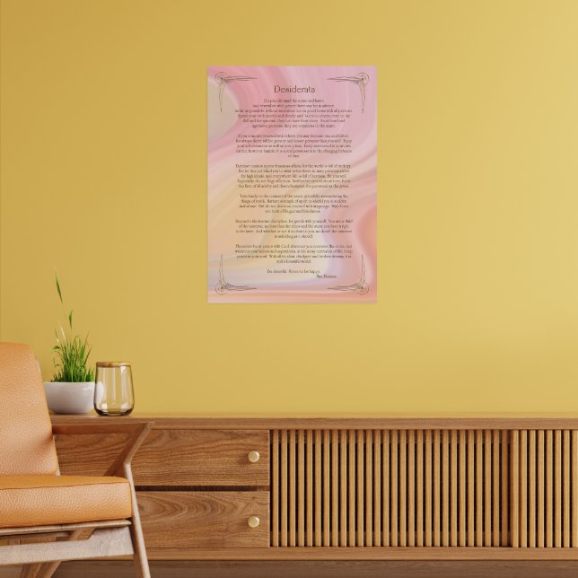 Desiderata Gedicht von Max Ehrmann Poster (Wohnzimmer 2)