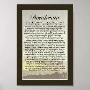 DESIDERATA Gedicht von Max Ehrmann Poster