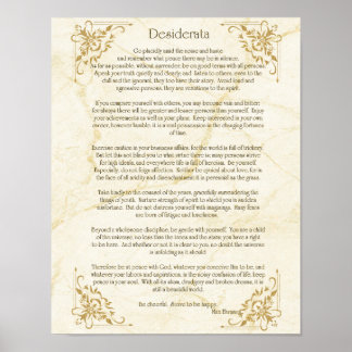 Desiderata Gedicht von Max Ehrmann Poster