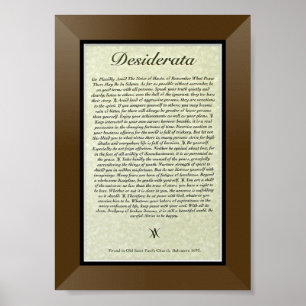 DESIDERATA Gedicht von Max Ehrmann Poster