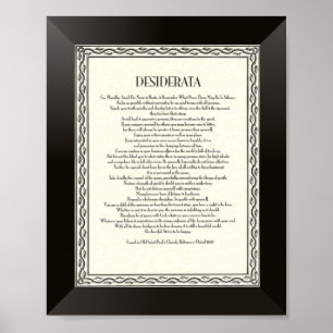DESIDERATA Gedicht von Max Ehrmann Poster
