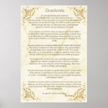 Desiderata Gedicht von Max Ehrmann Poster