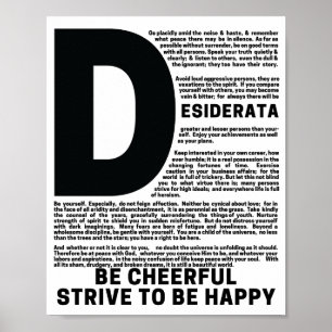 DESIDERATA Gedicht von Max Ehrmann Poster