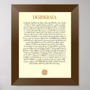DESIDERATA Gedicht von Max Ehrmann Poster
