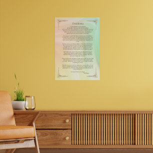 Desiderata Gedicht von Max Ehrmann Poster