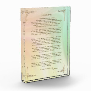 Desiderata Gedicht von Max Ehrmann Poster Fotoblock