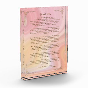 Desiderata Gedicht von Max Ehrmann Poster Fotoblock