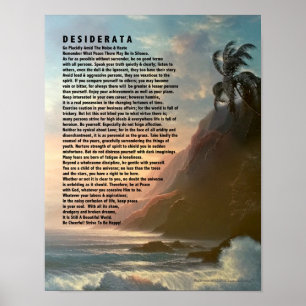 Desiderata Gedicht von Max Ehrmann Tropical Design Poster