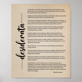 Desiderata Gedicht von Max Ehrmann Vintage Poster