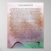 Desiderata Gedicht von Max Ehrmann Watercolor Moun