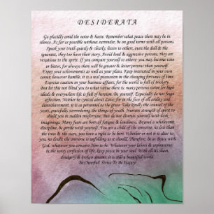 Desiderata Gedicht von Max Ehrmann Watercolor Moun Poster