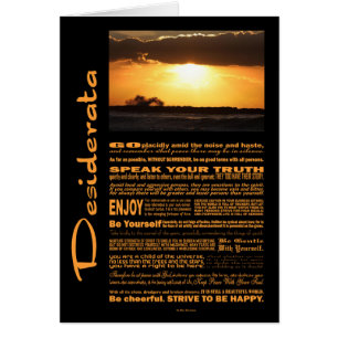 Desiderata Gedichtwache bei Sonnenuntergang