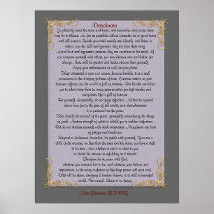 Desiderata "gewünschte Dinge", anpassbare Farben Poster