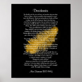 Desiderata "gewünschte Dinge" Goldenes Federschwar Poster
