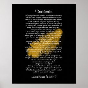 Desiderata "gewünschte Dinge" Goldenes Federschwar Poster