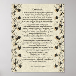 Desiderata "gewünschte Dinge", Prosa auf Pergament Poster