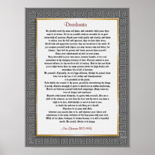 Desiderata "gewünschte Dinge", Prosa Poster
