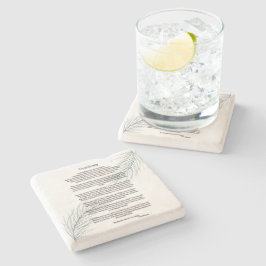 Desiderata Green Fern Leaf Steinuntersetzer