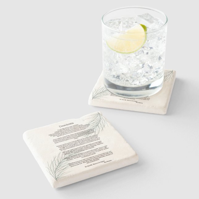 Desiderata Green Fern Leaf Steinuntersetzer (Seitenansicht)