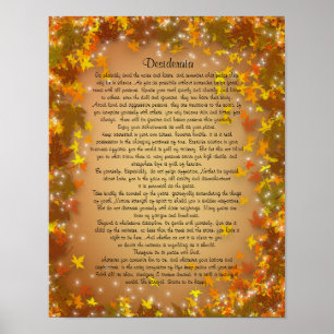 Desiderata Herbstblätter Hintergrund Poster