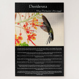 Desiderata Hummingbird buzzing a flower Puzzle