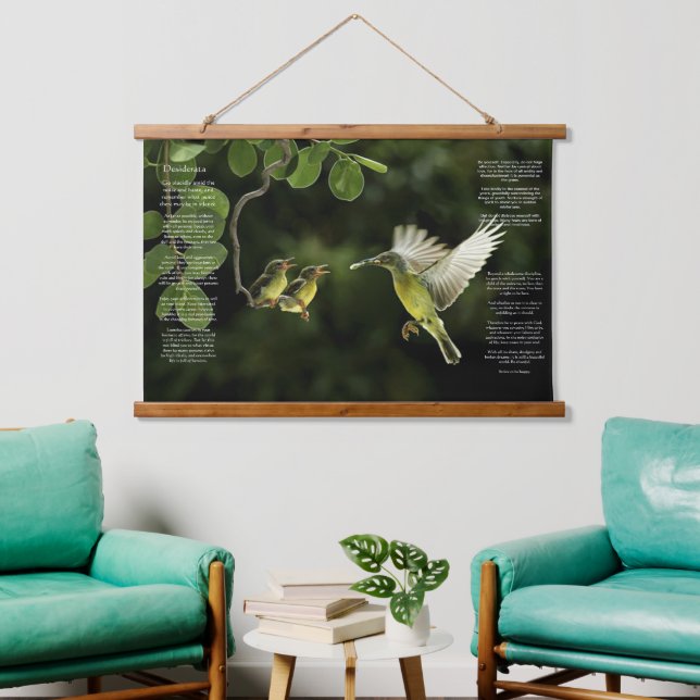 Desiderata Hummingbird Wandteppich Mit Holzrahmen (Wohnzimmer)