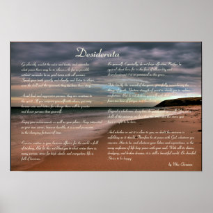Desiderata Inspirational Gedicht und Seehand Poster