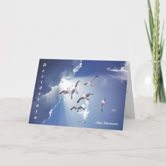 Desiderata, inspirierendes Gedicht über das Leben Karte (Vorderseite)