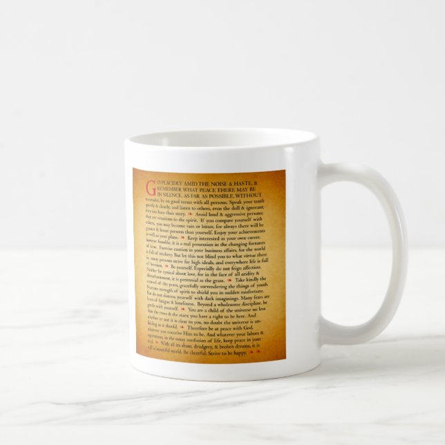 Desiderata-Kaffee-Tasse Tasse (Rechts)