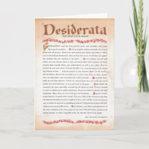 DESIDERATA-Karte Feiertagskarte